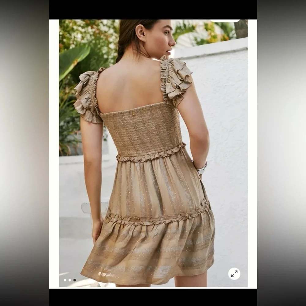 Anthropologie PQ Swim Carrie Square-Neck Tier Dress size Medium/Large - Picture 3 of 12